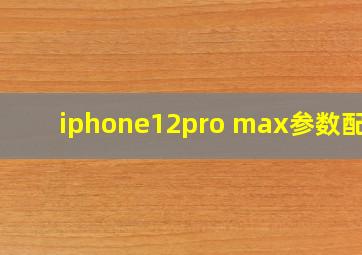 iphone12pro max参数配置